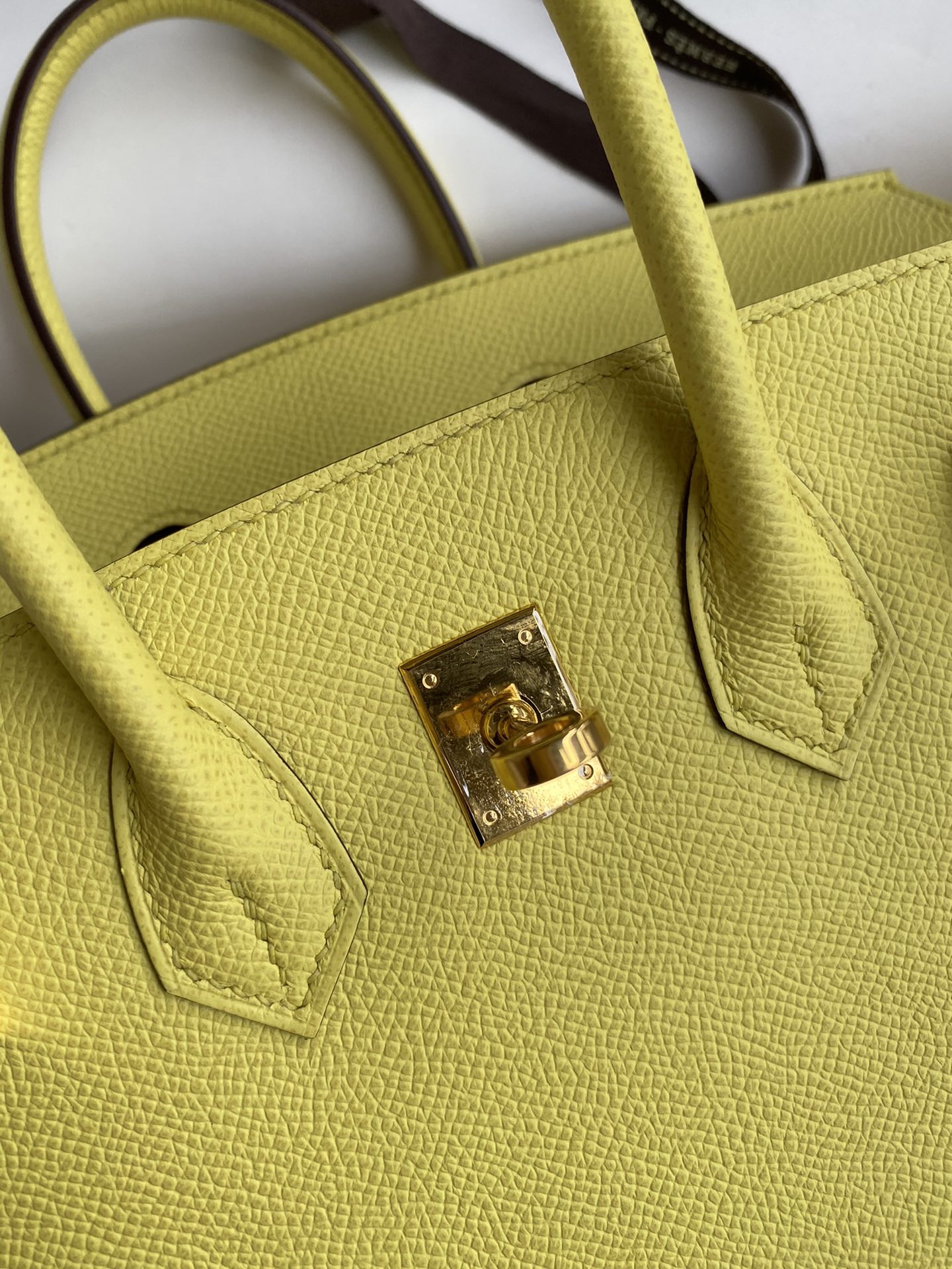 Hermes Birkin 25CM Epsom Leather Handbag Lemon Yellow 